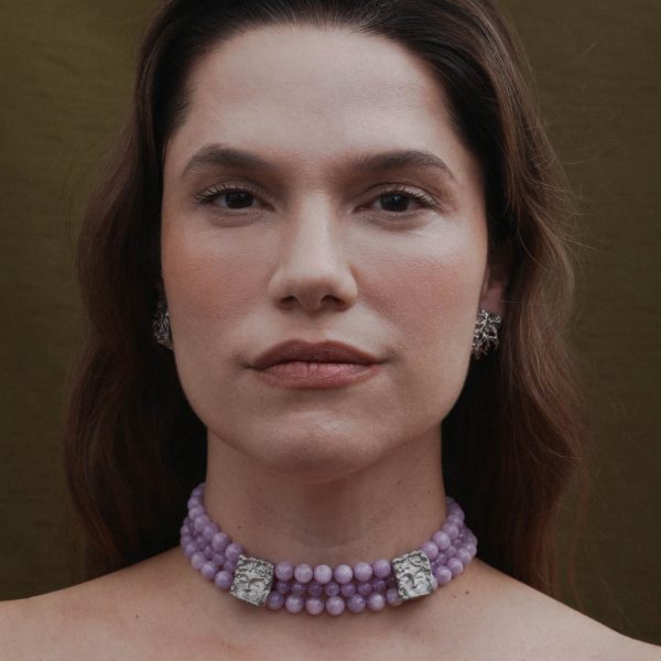 Choker Antígona Lilás Prata