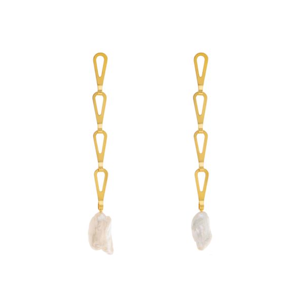 Upcycling chain long earrings